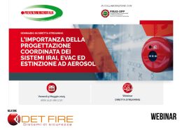 Webinar 9 maggio 2025: progettazione integrata di sistemi antincendio IRAI, EVAC e aerosol